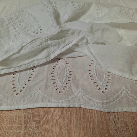 Old Navy Short White Cotton Eyelet Dress Size M Cotton Lined A-Line - Picture 5 of 14